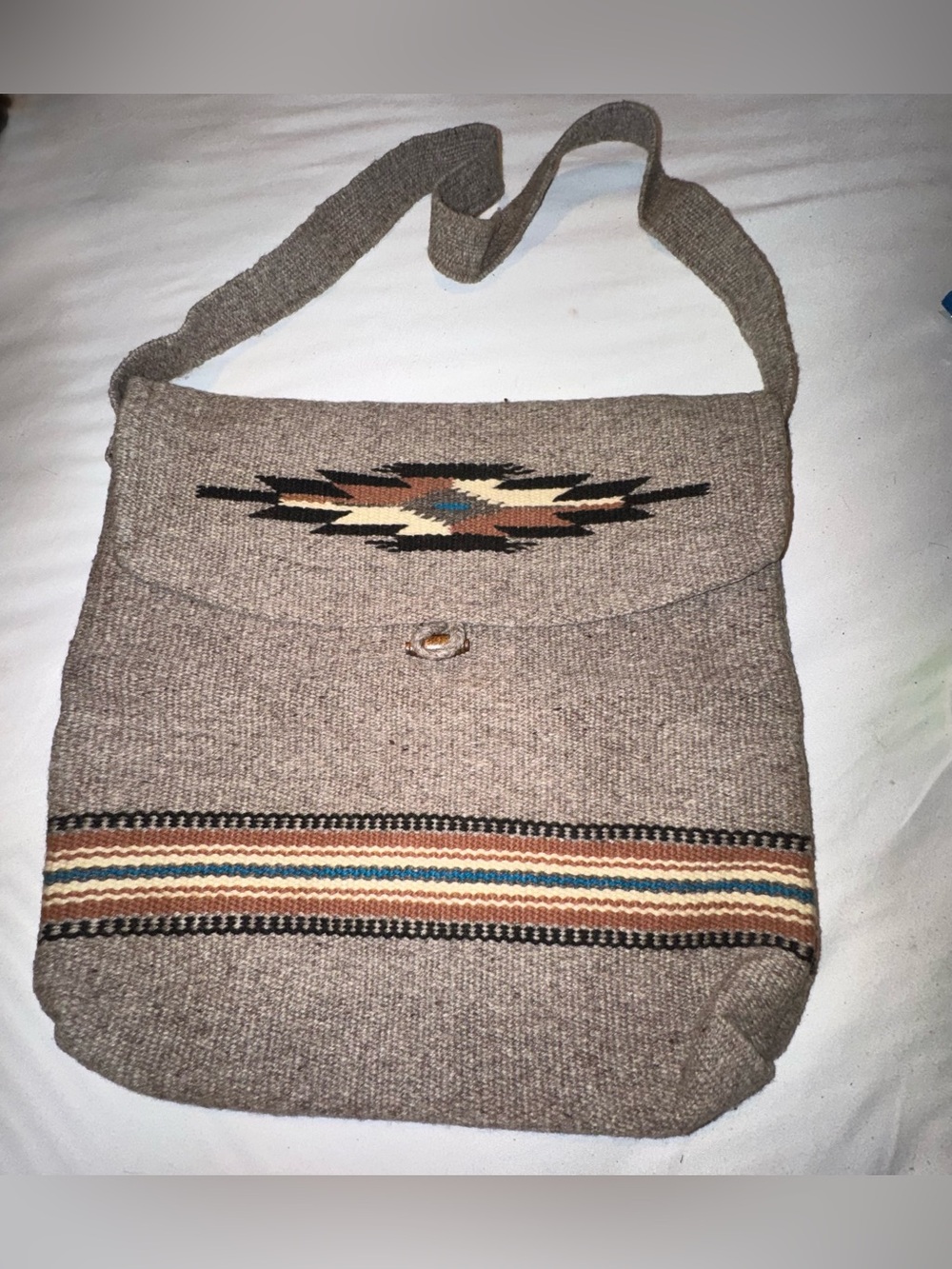 Vintage Beautiful Large Nambe Weaver Wool Bag